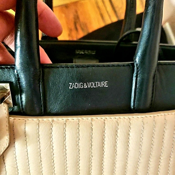 Zadig & Voltaire Black and Cream Bag - Picture 4 of 10